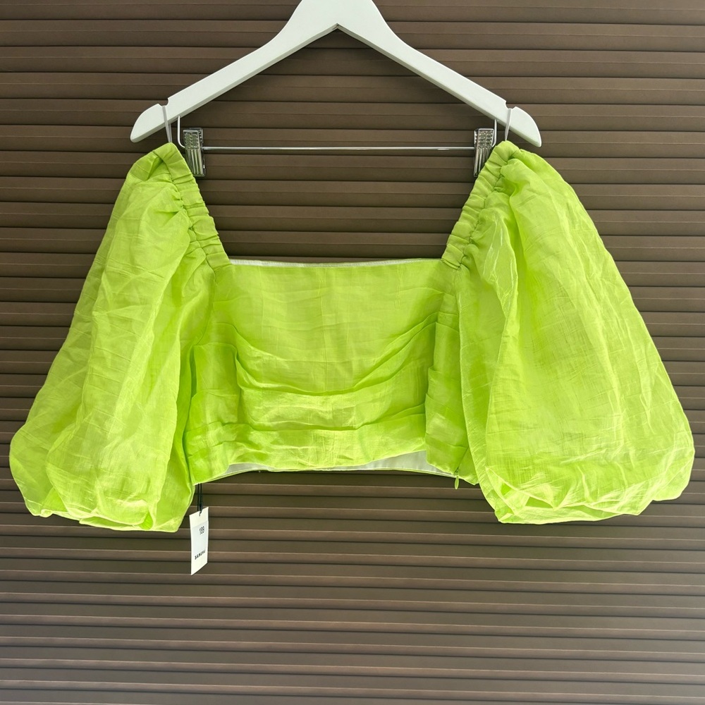 Sandro Lime Green Statement Blouse